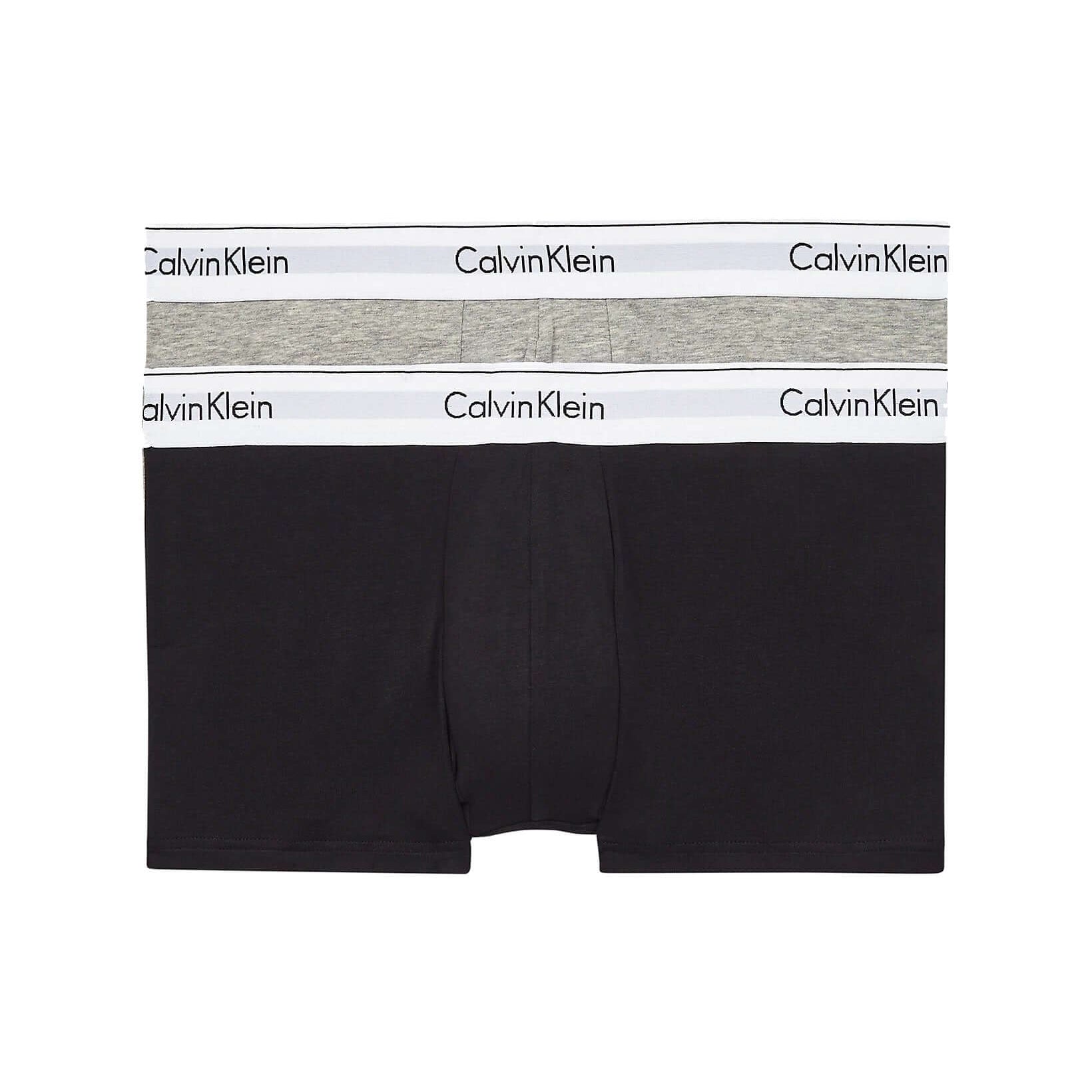 Calvin Klein 2 Pack Low Rise Trunks- Modern Cotton Black/Grey