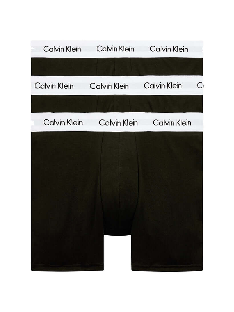 Calvin Klein 3 Pack Cotton Stretch Boxer Briefs - Black, 000NB1770A