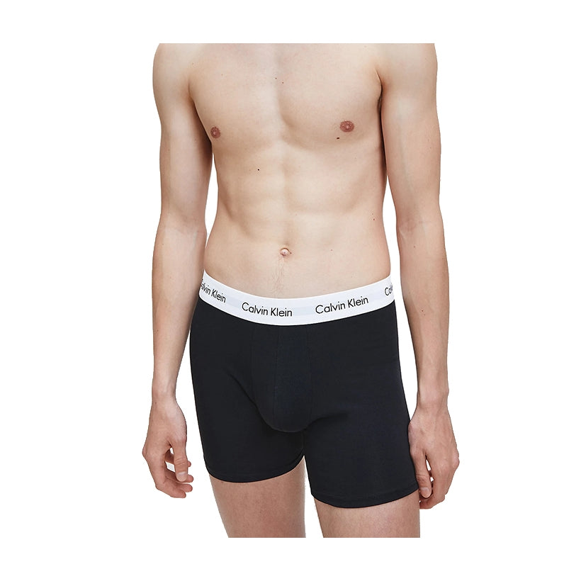 Calvin Klein 3 Pack Cotton Stretch Boxer Briefs - Black, 000NB1770A