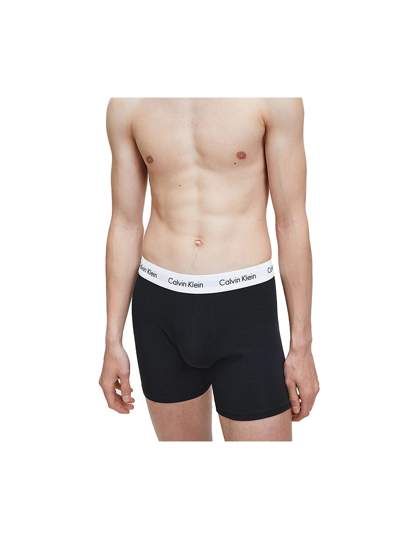 Calvin Klein 3 Pack Cotton Stretch Boxer Briefs - Black, 000NB1770A