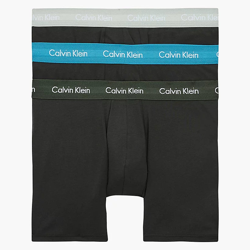 Calvin Klein - 3 Pc Boxer Briefs Cotton Stretch - Black with Contrast Waistband