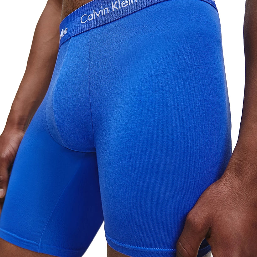 Calvin Klein 3 Pack Cotton Stretch Boxer Briefs (BLACK/BLUE/COBALT)