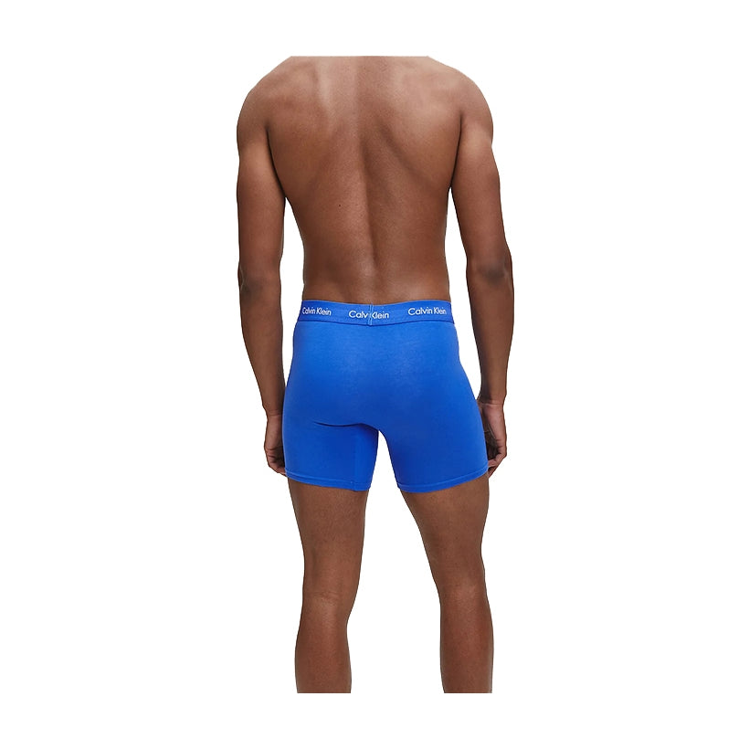 Calvin Klein 3 Pack Cotton Stretch Boxer Briefs (BLACK/BLUE/COBALT)