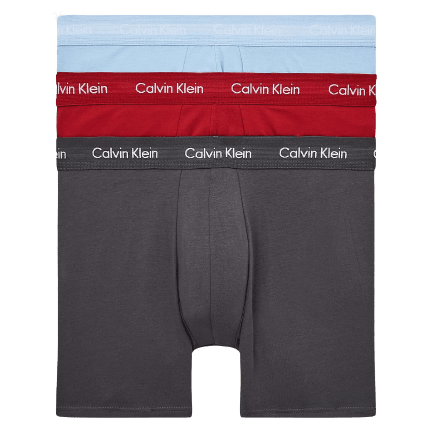 Calvin Klein 3 PACK BOXER BRIEFS - COTTON STRETCH - ( IRON GATE/ SCOOTER/ WEDGEWOOD )