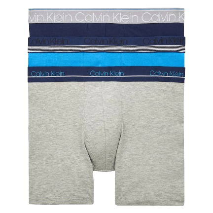 Calvin Klein 3 PACK BOXER BRIEFS - Limited Edition - Navy/Grey /Sky Blue