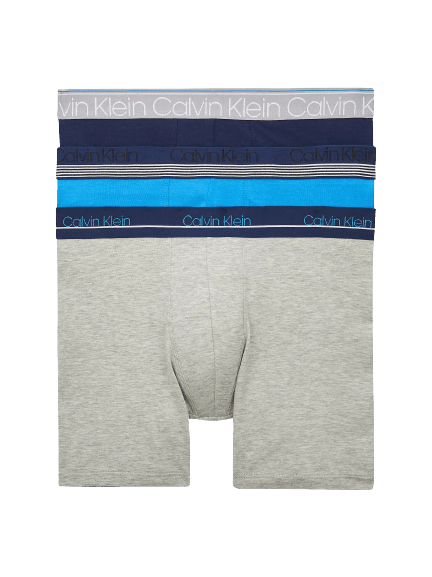 Calvin Klein 3 PACK BOXER BRIEFS - Limited Edition - Navy/Grey /Sky Blue