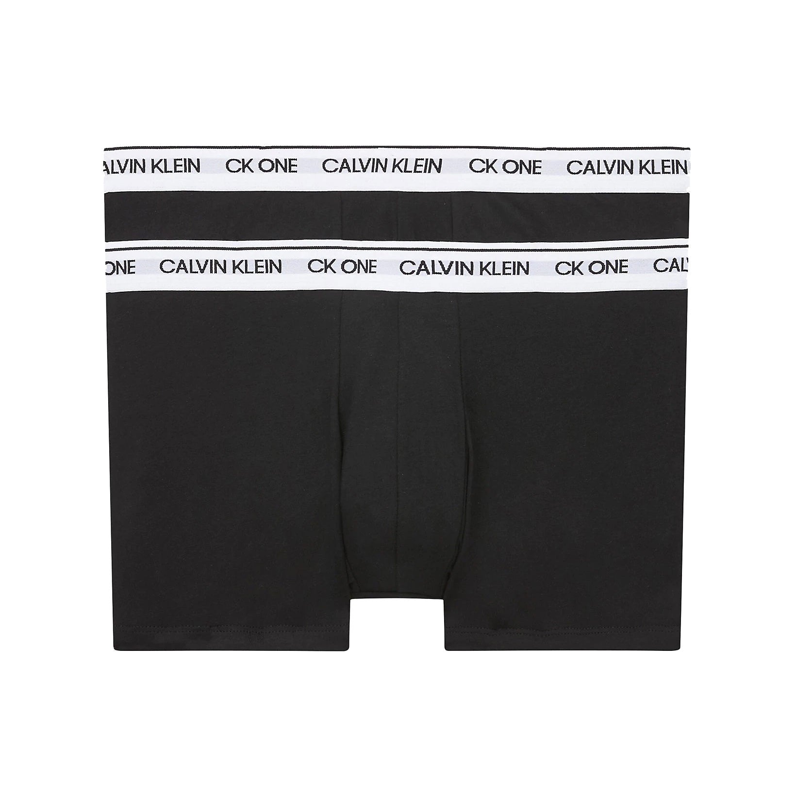 Calvin Klein 2 Pack Trunks - CK ONE Cotton - Black with White Waistband