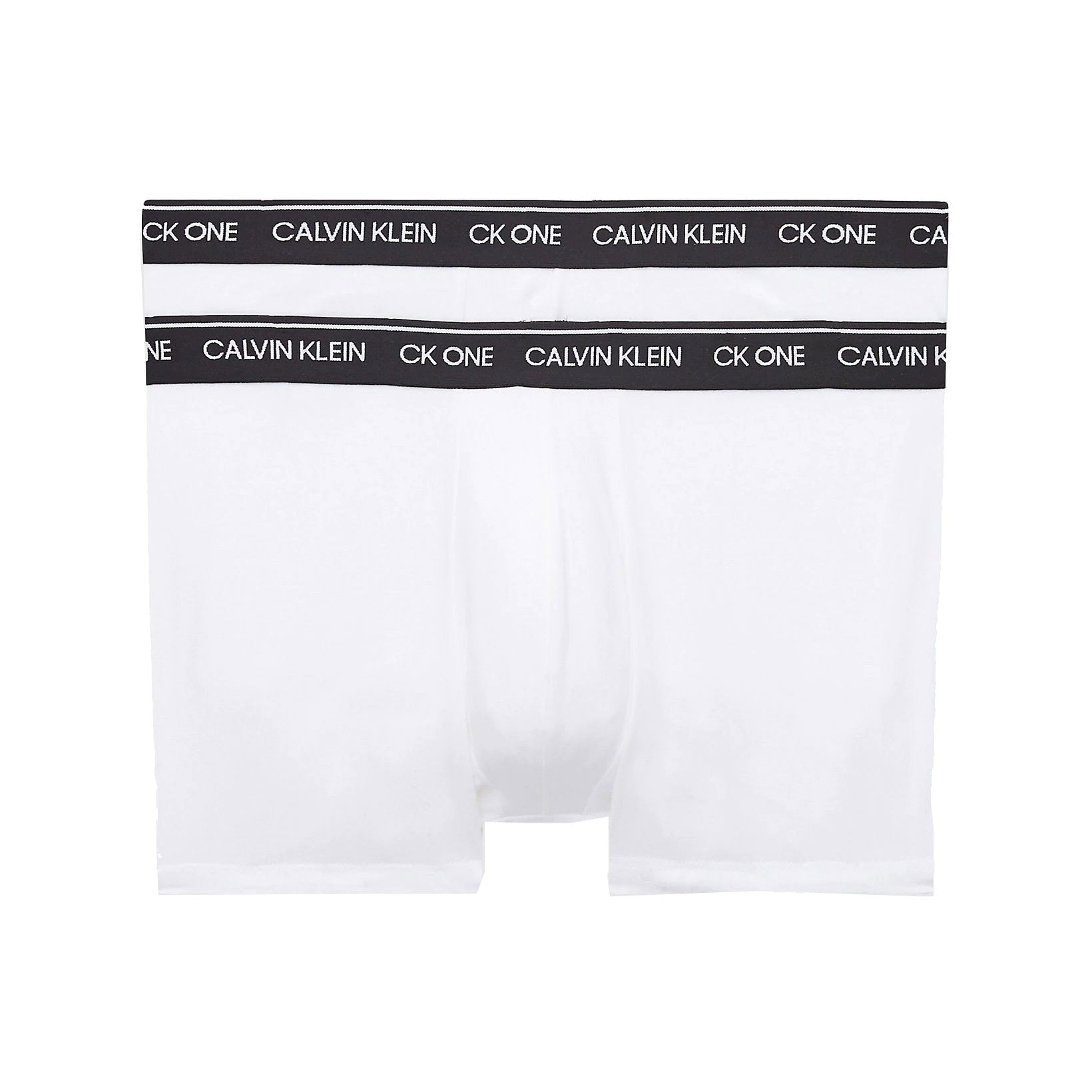 Calvin Klein - CK ONE 2 Pack Cotton Trunks - White with Black Waistband