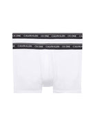 Calvin Klein - CK ONE 2 Pack Cotton Trunks - White with Black Waistband