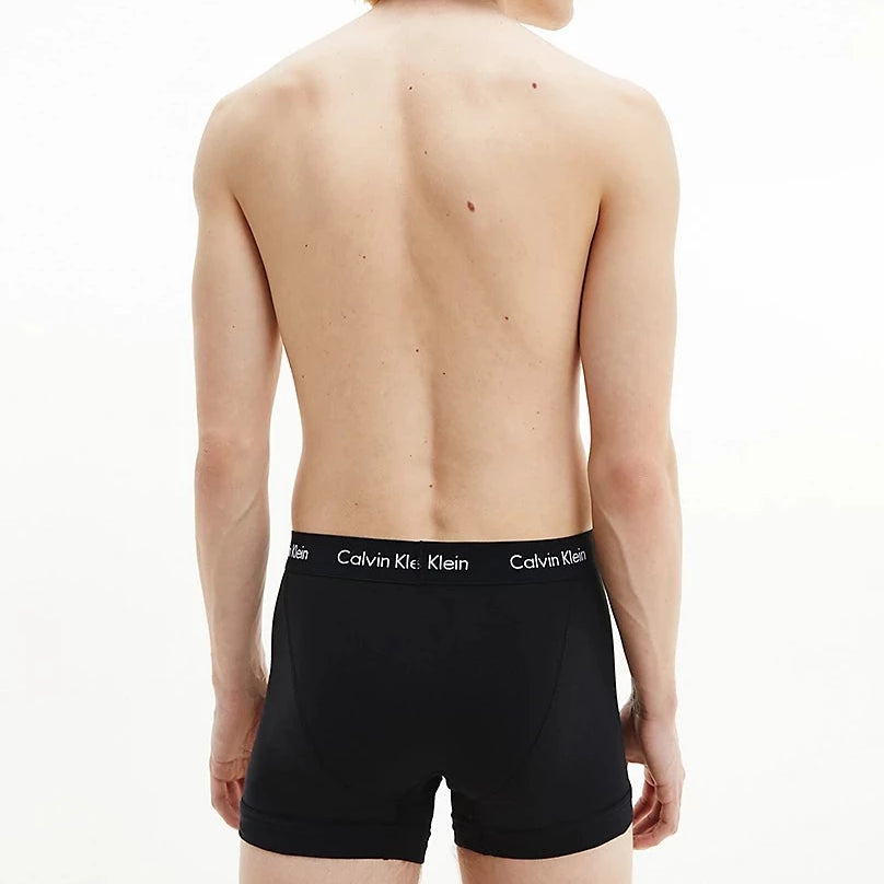 Calvin Klein 5 Pack Cotton Stretch - Normal Rise Trunks ( Black / Black Waistband )