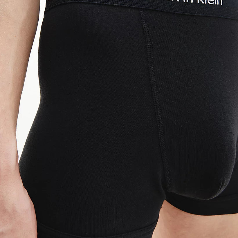 Calvin Klein 5 Pack Cotton Stretch - Normal Rise Trunks ( Black / Black Waistband )