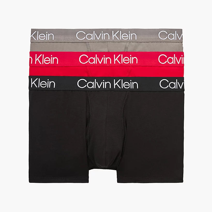 Calvin Klein 3 Pack Modern Structure Trunk - Black/ Exact/ Faded Grey