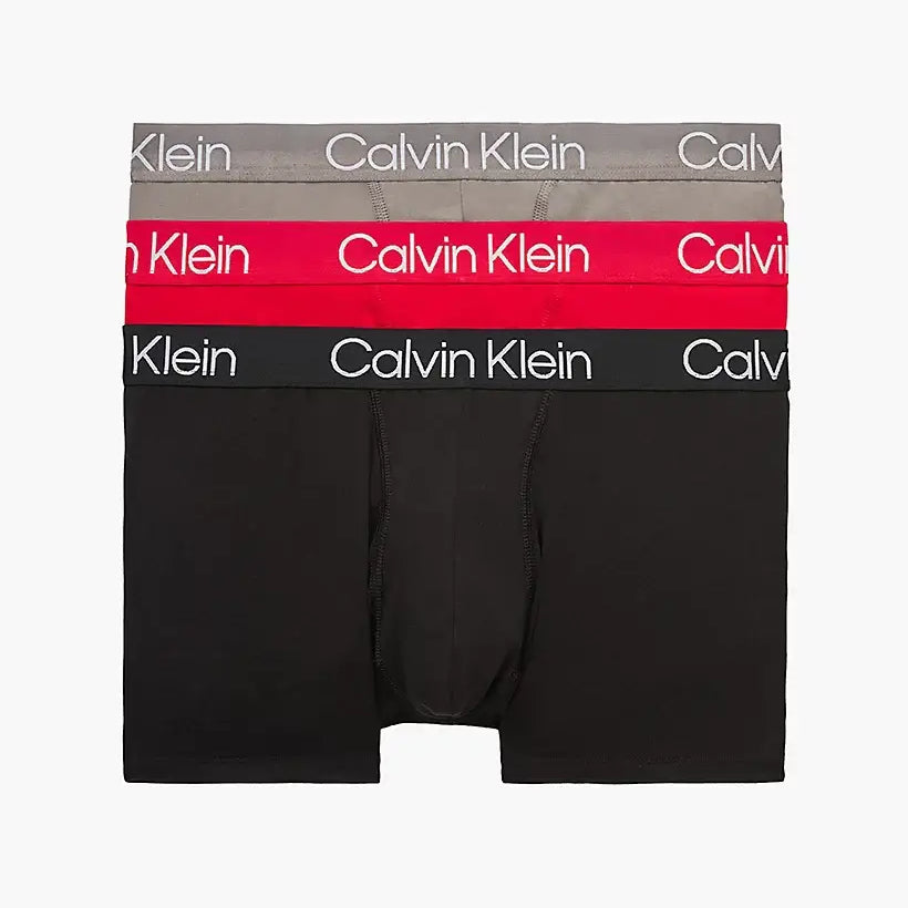 Calvin Klein 3 Pack Modern Structure Trunk - Black/ Exact/ Faded Grey