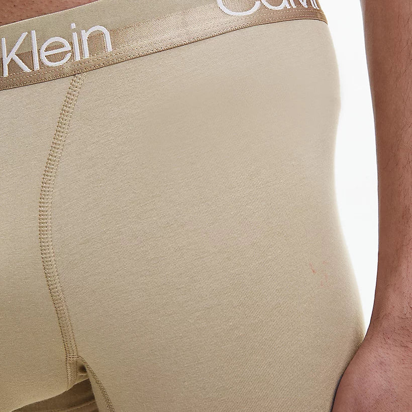 Calvin Klein 3 Pack Modern Structure Trunks - Turquoise/ Pista/ Biege