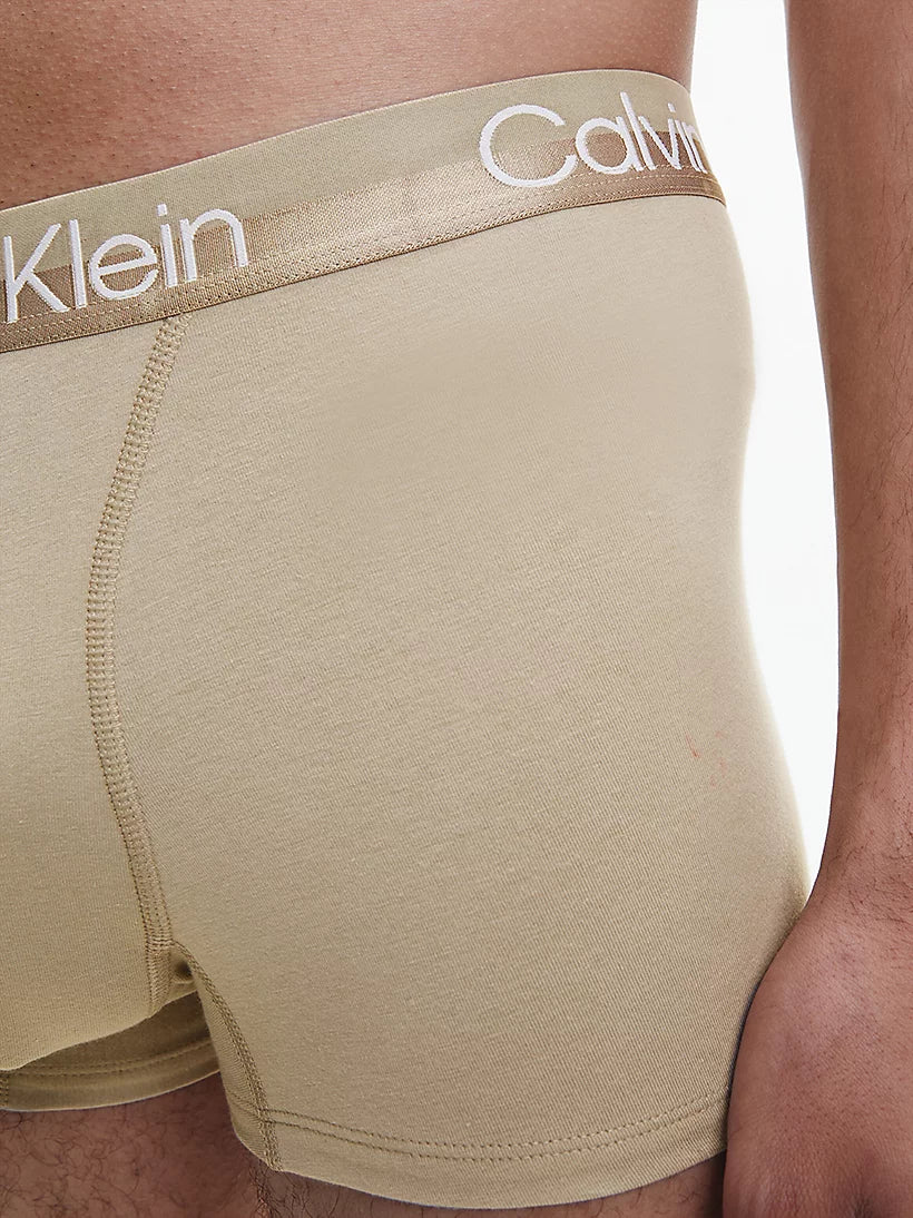 Calvin Klein 3 Pack Modern Structure Trunks - Turquoise/ Pista/ Biege