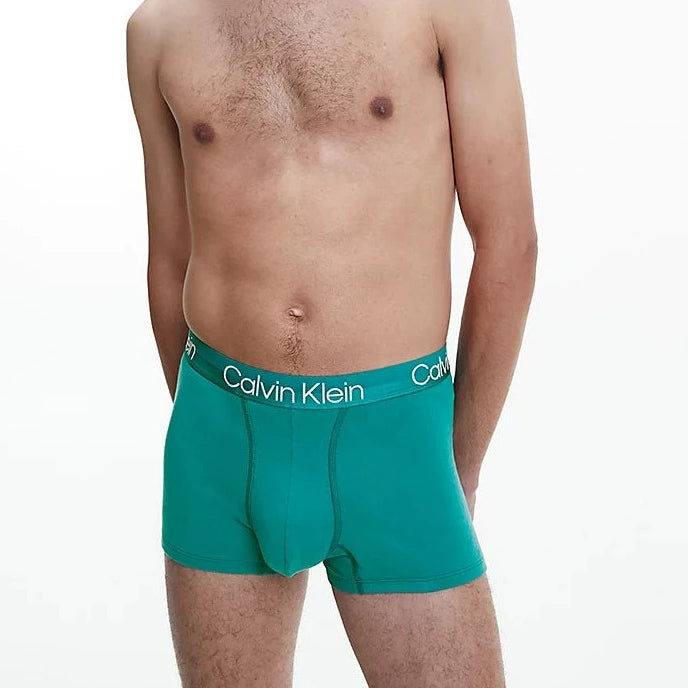 Calvin Klein 3 Pack Modern Structure Trunks - Turquoise/ Pista/ Biege