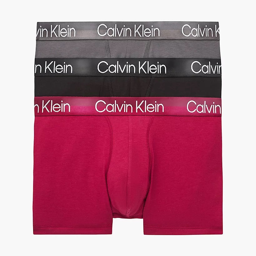 Calvin Klein 3 Pack Modern Structure Trunks - Boulevard / Grey / Black