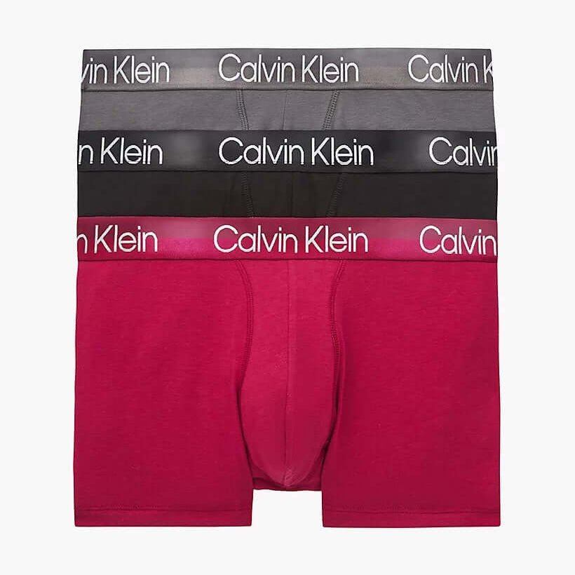Calvin Klein 3 Pack Modern Structure Trunks - Boulevard / Grey / Black