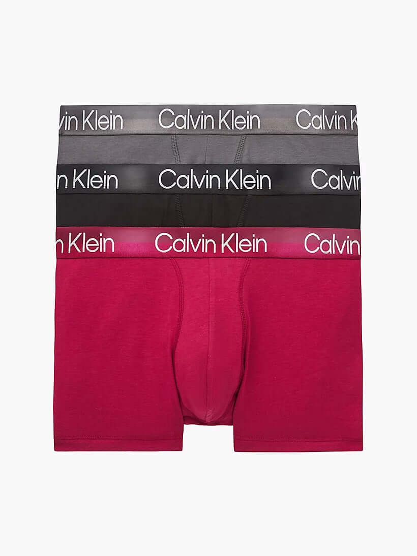 Calvin Klein 3 Pack Modern Structure Trunks - Boulevard / Grey / Black