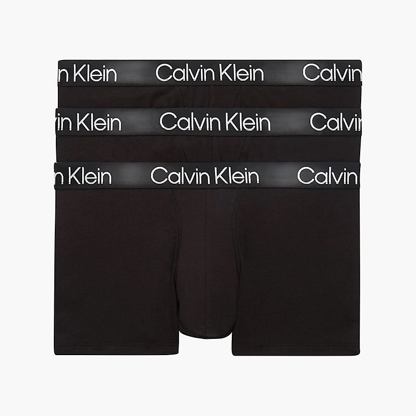 Calvin Klein 3 Pack Modern Structure Trunks - Black
