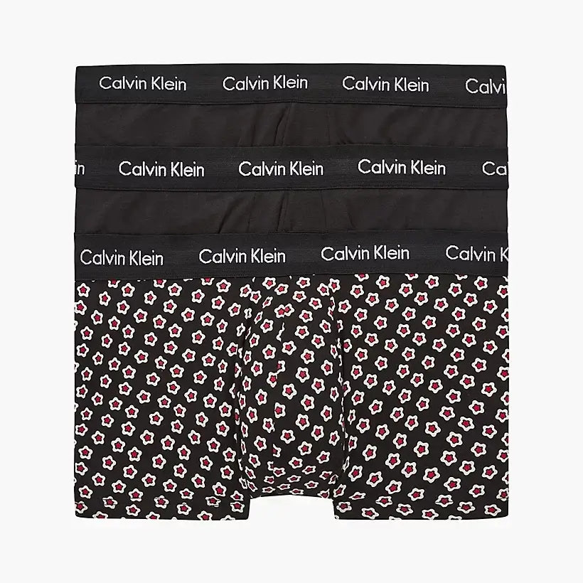 Calvin Klein 3 Pack Low rise Trunks - Cotton Stretch ( Black / Black / Dreamy Star Print )