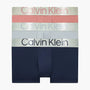 Calvin Klein - 3 Pack Steel Micro Trunks - Red / Storm Cloud / Blue