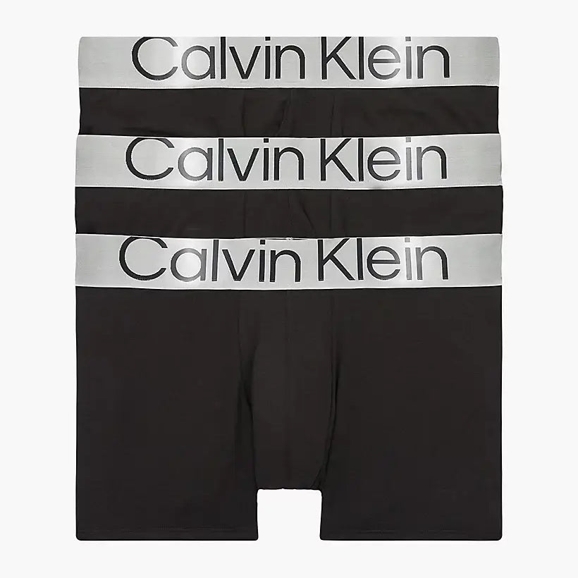 Calvin Klein 3 Pack Steel Cotton Trunks - Black