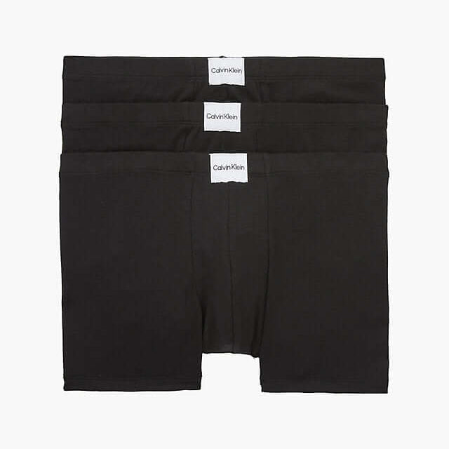 Calvin Klein 3 Pack Trunks, Pure Cotton - Black