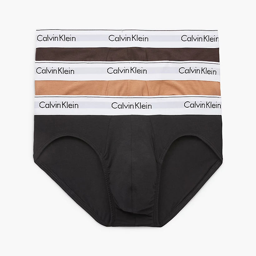 Calvin Klein 3 Pack Briefs - Modern Cotton (Black/ Woodland/ Sandalwood)