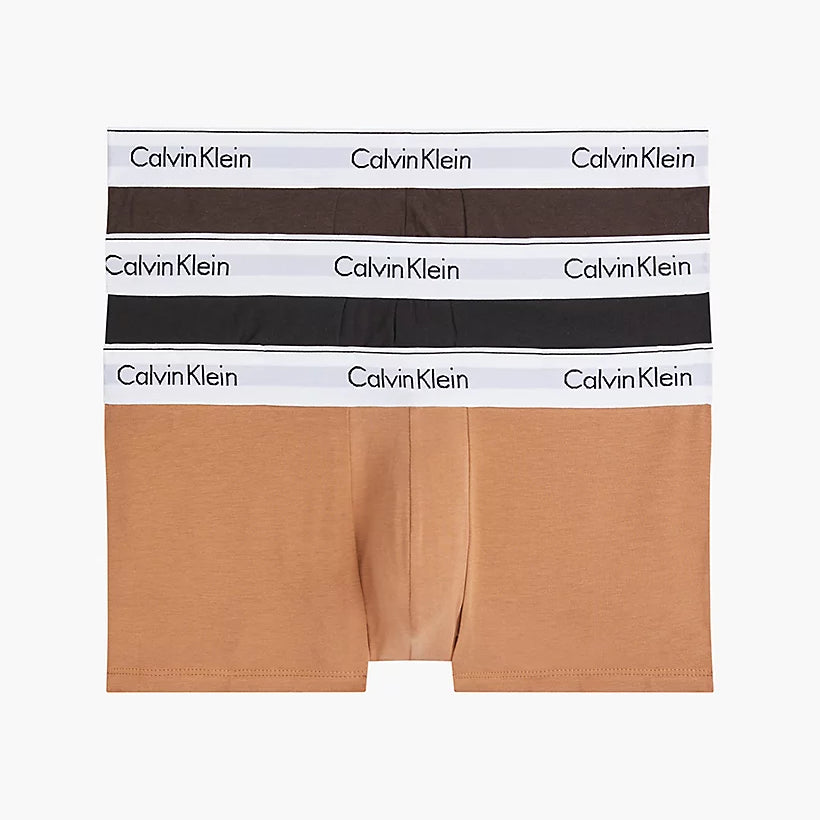 Calvin Klein Pack Low Rise Trunks Modern Cotton - Black/ Woodland/ Sandalwood