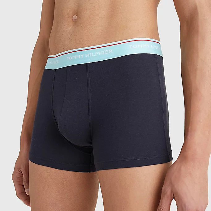 Tommy Hilfiger - 3 Pack Essential Trunks - Blue with Contrast Waistband
