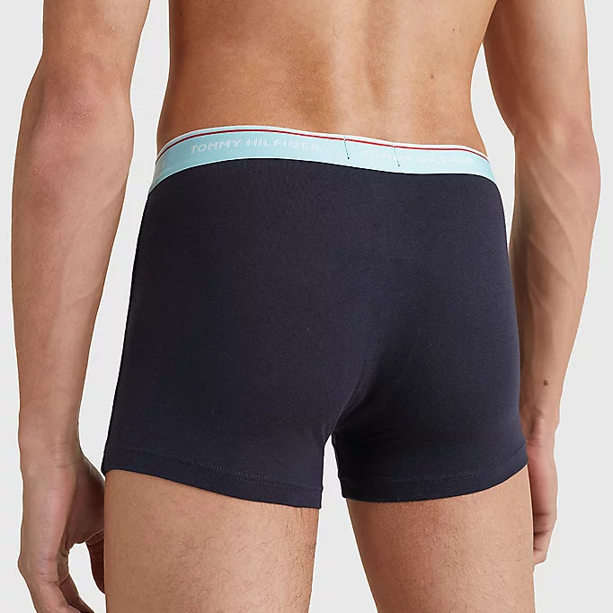 Tommy Hilfiger - 3 Pack Essential Trunks - Blue with Contrast Waistband