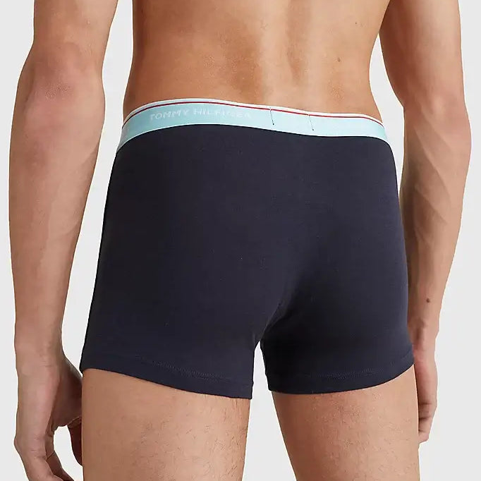 Tommy Hilfiger - 3 Pack Essential Trunks - Blue with Contrast Waistband