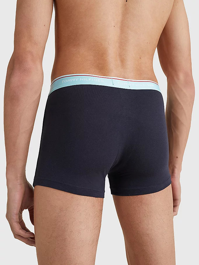Tommy Hilfiger - 3 Pack Essential Trunks - Blue with Contrast Waistband
