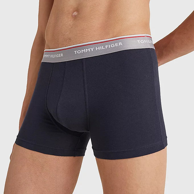 Tommy Hilfiger - 3 Pack Essential Trunks - Blue with Contrast Waistband