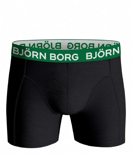 Björn Borg Cotton Stretch Boxer 7-pack - Black with Color Waistbands