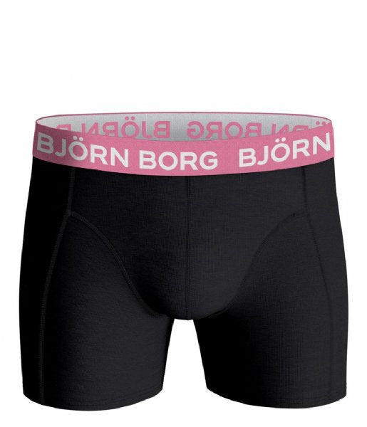 Björn Borg Cotton Stretch Boxer 7-pack - Black with Color Waistbands