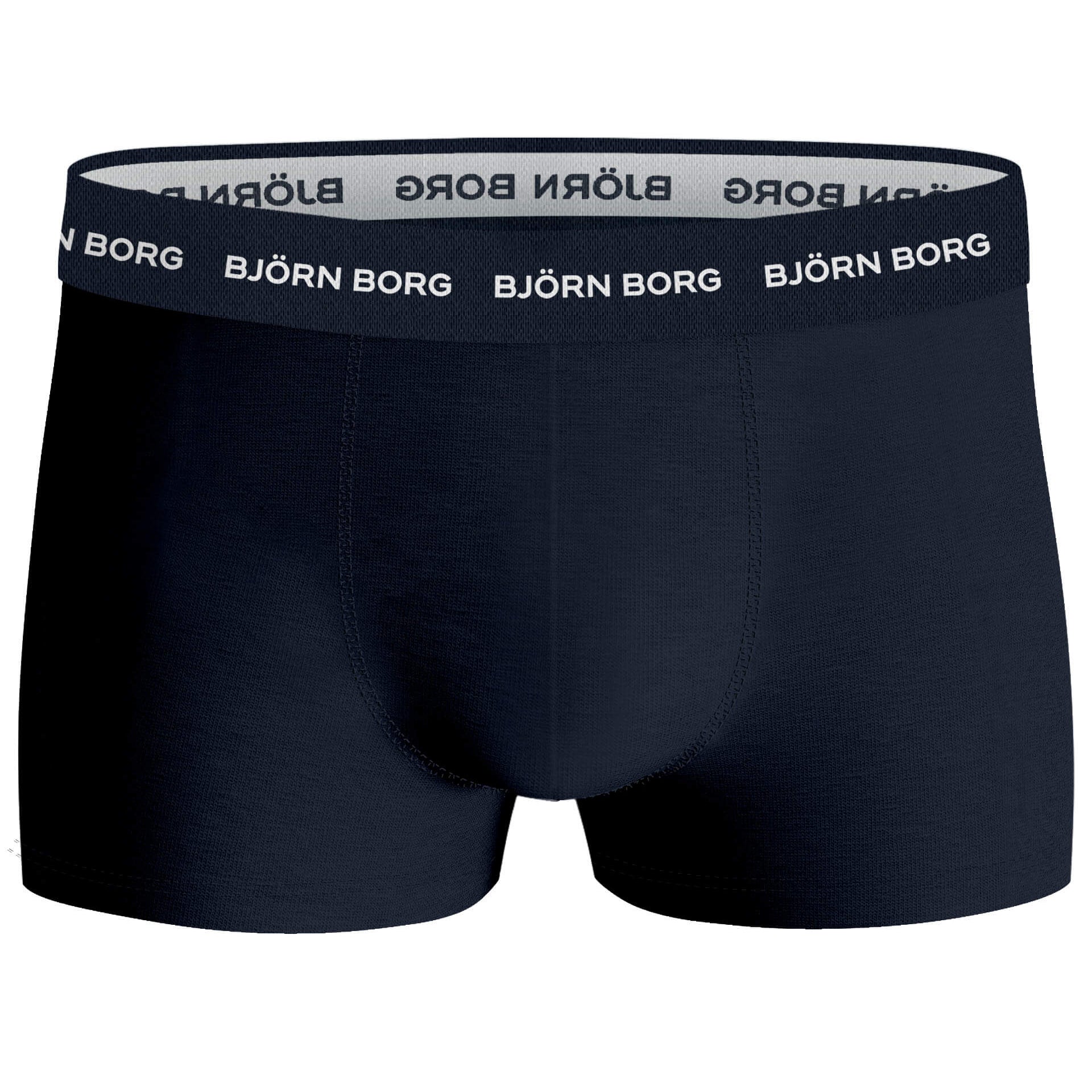 Björn Borg Men's Cotton Stretch Trunks 3 Pack - Black / Blue / White