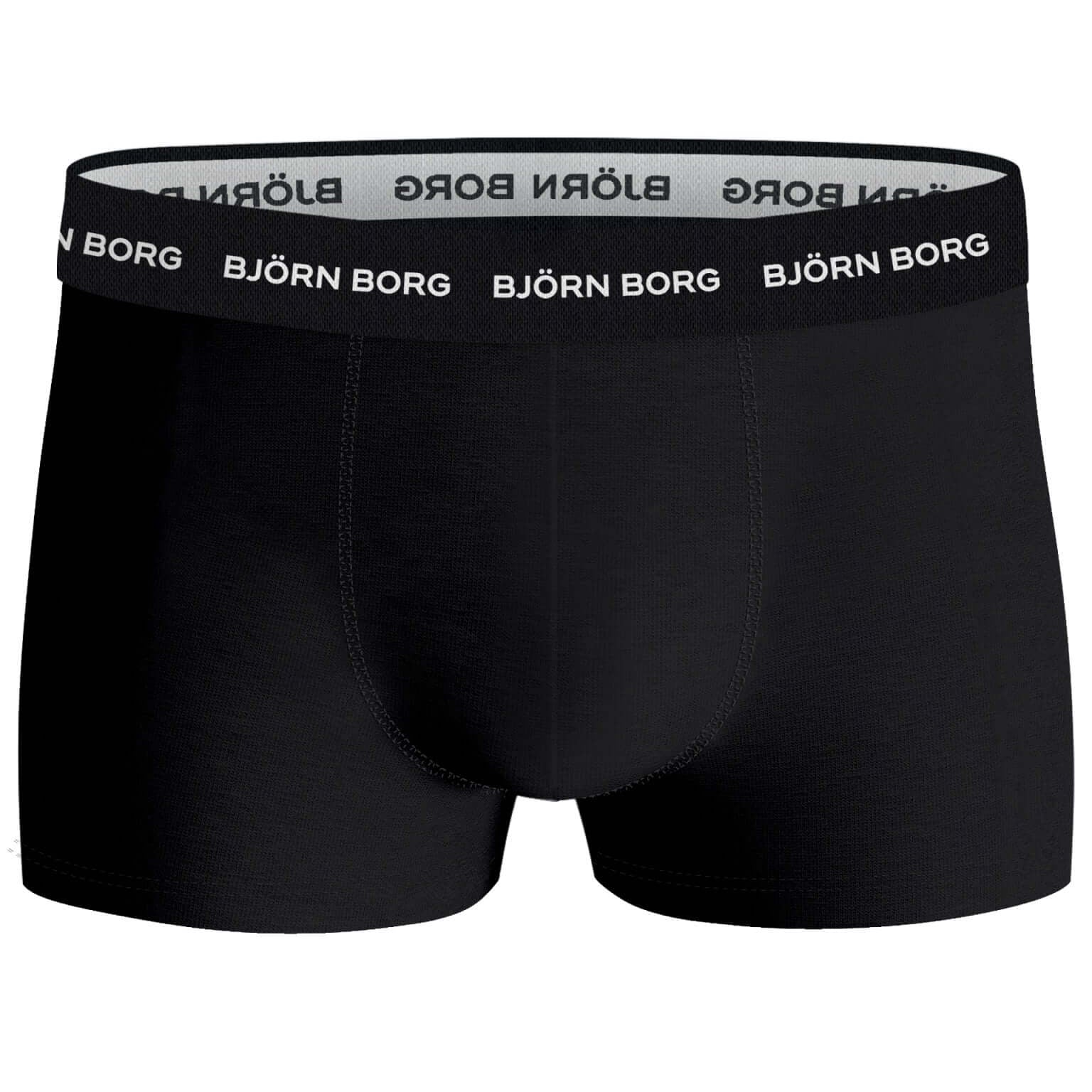 Björn Borg Men's Cotton Stretch Trunks 3 Pack - Black / Blue / White