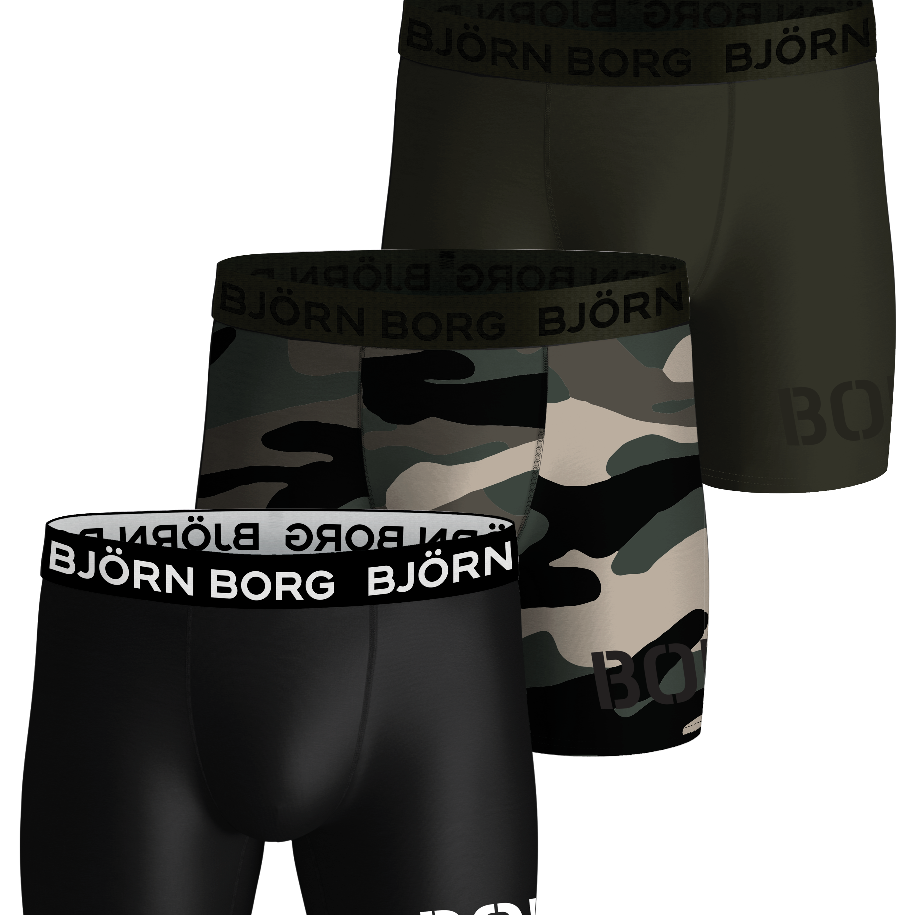 Björn Borg - 3 Pack Performance Boxer - Army Color