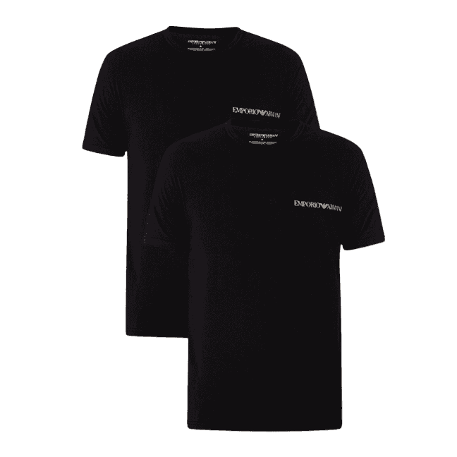 Emporio Armani 2 Pack Crew Neck T-Shirt - Black