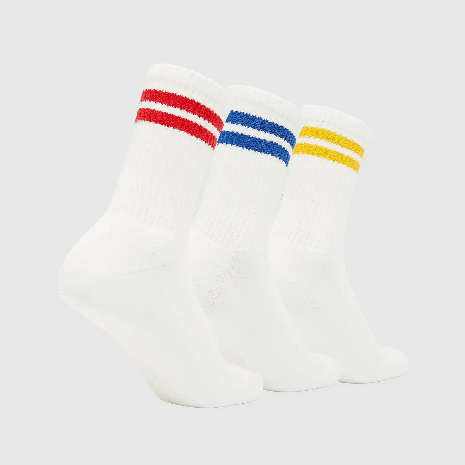 Ellesse Pullo 3 Pack Socks - White with Contrast Stripe