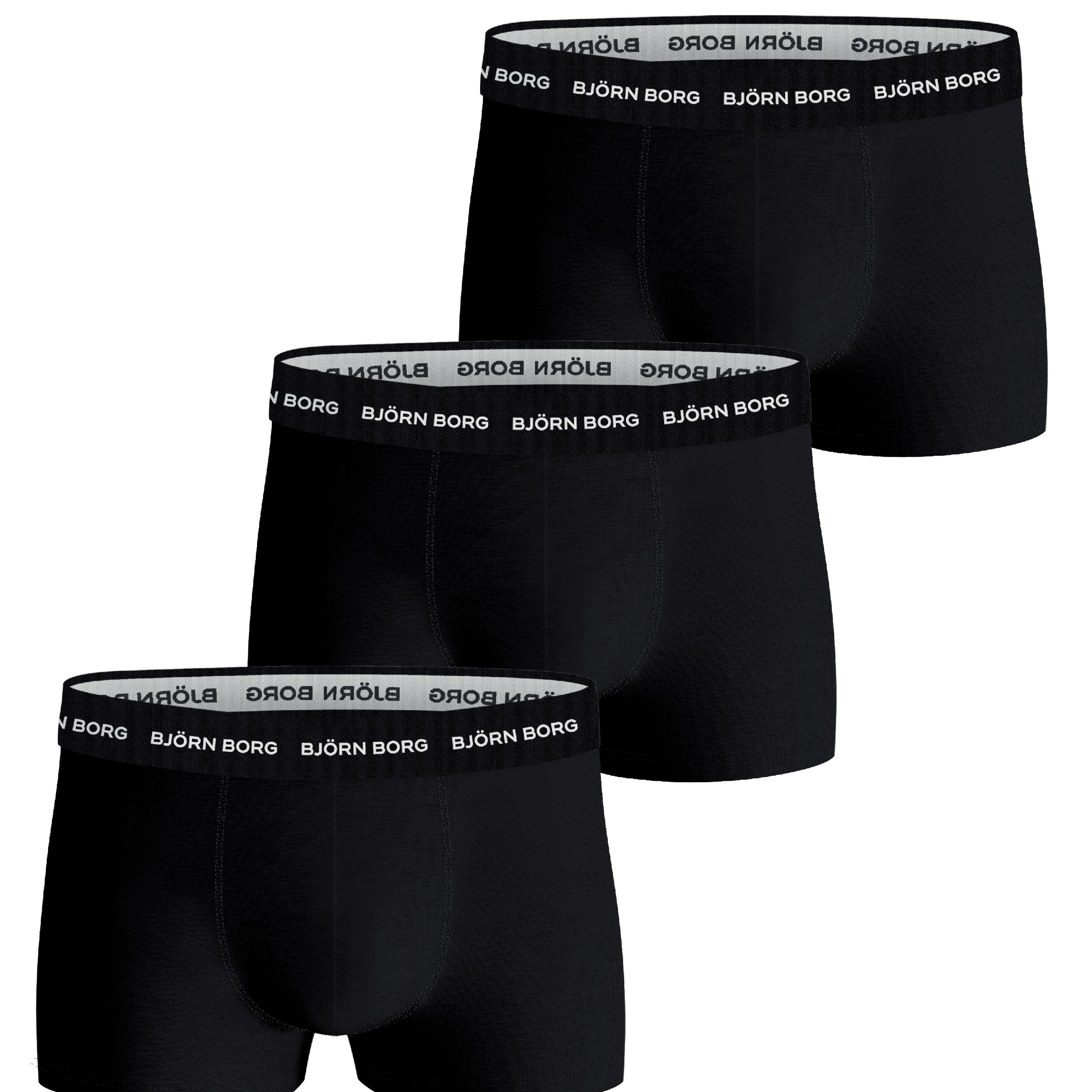 Björn Borg Cotton Stretch Trunks, Pack of 3, Black