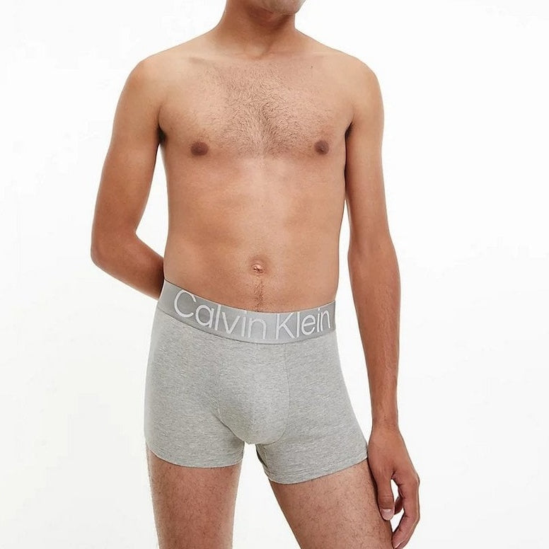 Calvin Klein 3 Pack Trunks - Steel Cotton - Red Carpet/Black/Grey Heather
