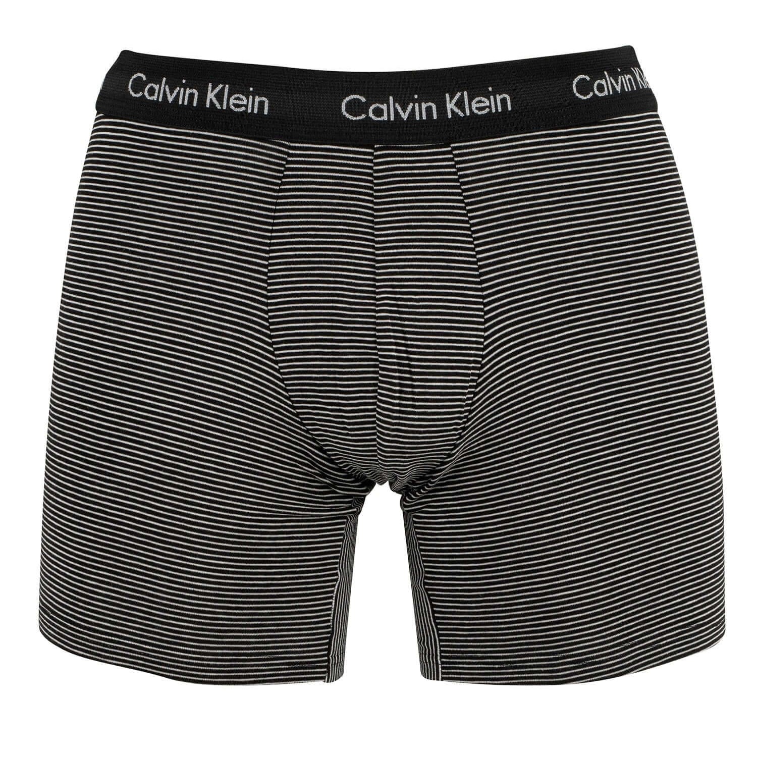 Calvin Klein Cotton Stretch 3 Pack Boxer Briefs - White / B&W Stripe / Black