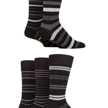 Farah Men’s 5 Pack Bamboo Stripe Socks – Soft, Breathable & Antibacterial (UK 6-11)