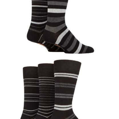 Farah Men’s 5 Pack Bamboo Stripe Socks – Soft, Breathable & Antibacterial (UK 6-11)