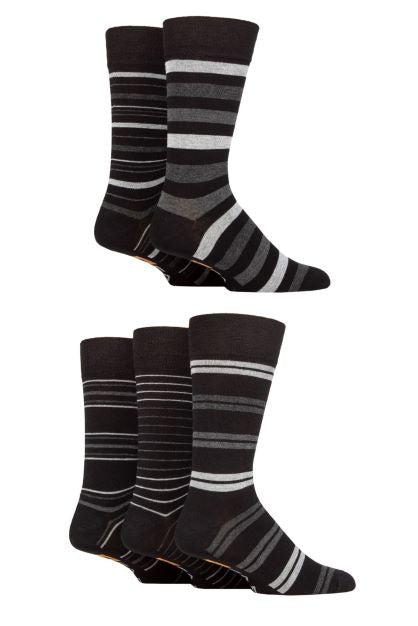 Farah Men’s 5 Pack Bamboo Stripe Socks – Soft, Breathable & Antibacterial (UK 6-11)