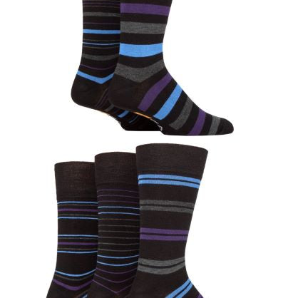 Farah Men’s 5 Pack Bamboo Stripe Socks – Soft, Breathable & Antibacterial (UK 6-11)