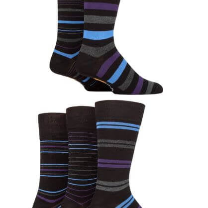 Farah Men’s 5 Pack Bamboo Stripe Socks – Soft, Breathable & Antibacterial (UK 6-11)
